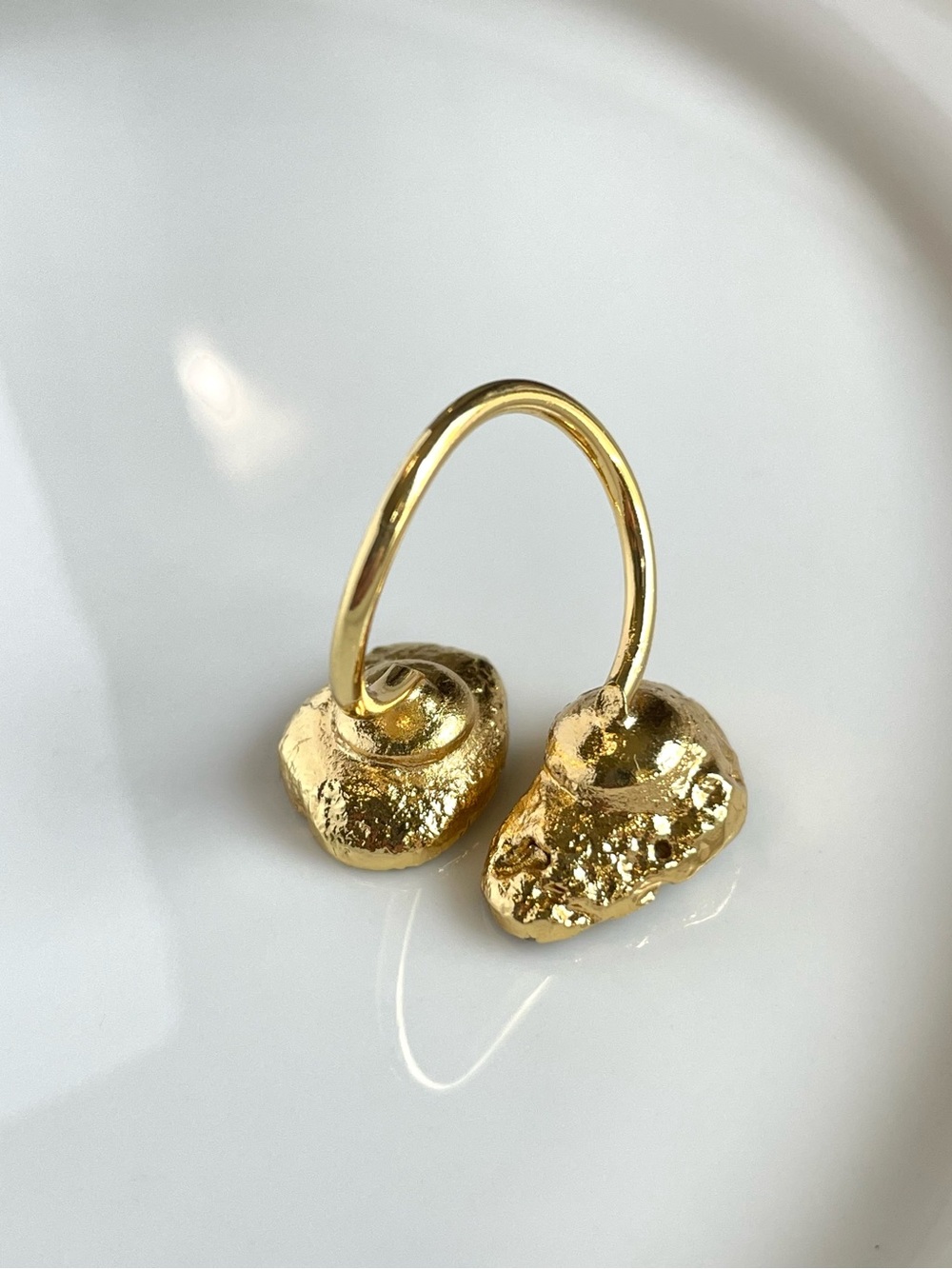 18K Gold Plated Yellow & Blue Agate Druzy Wrap Ring - Picture 6 of 10